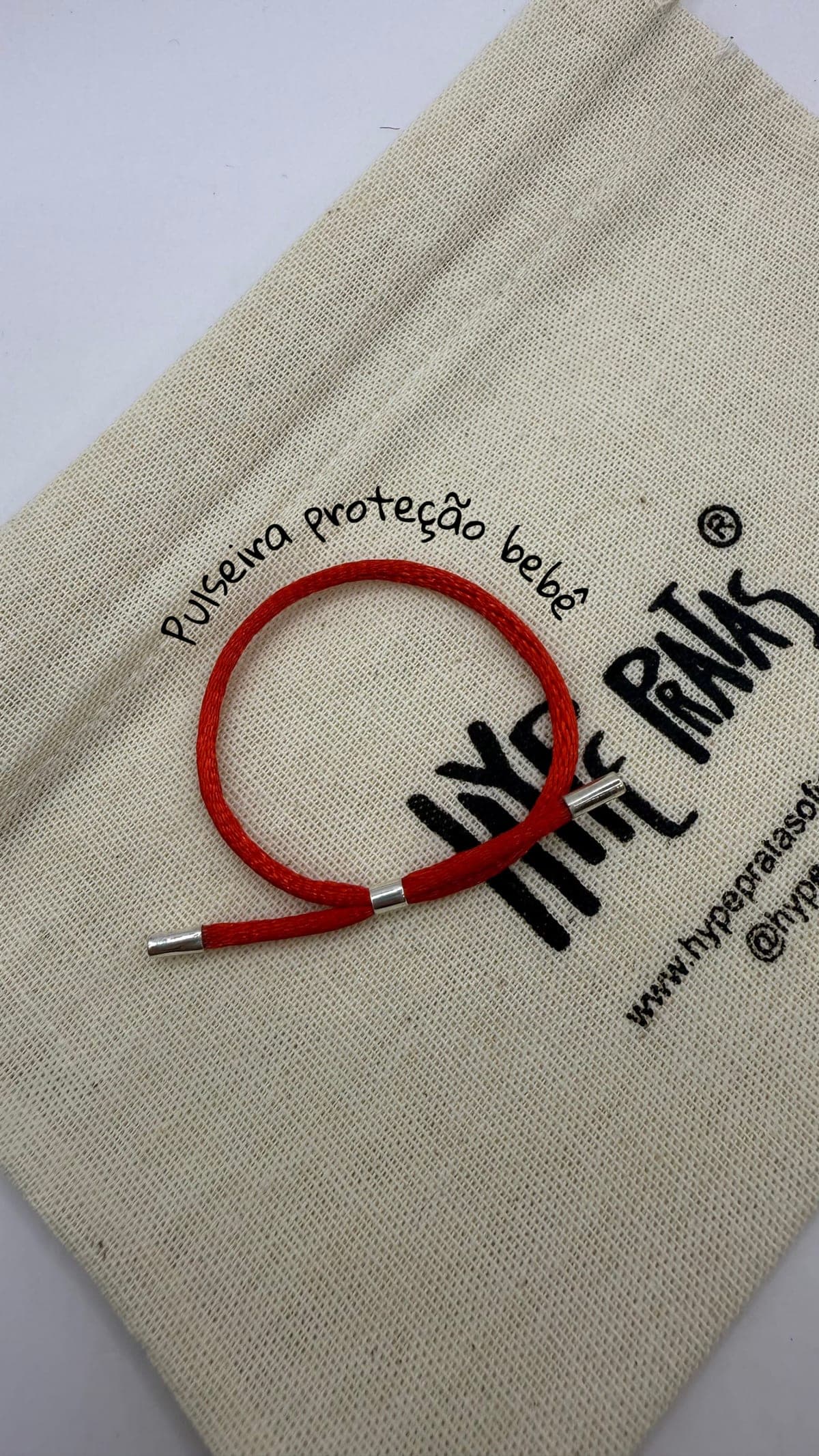 Pulseira Cetim Vermelha Gravata Para Bebê Prata 925
