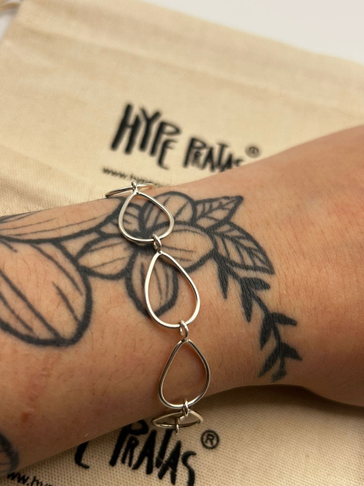 Pulseira Elos Gota 17cm +3cm Extensor