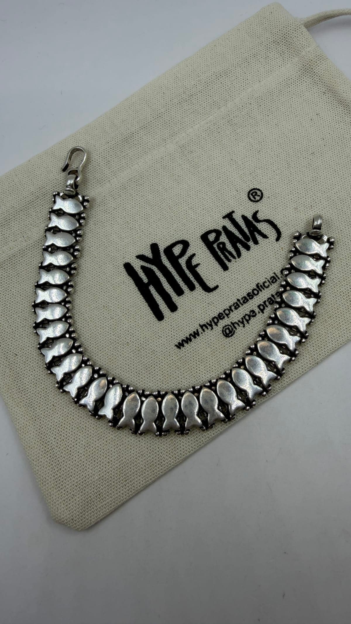 Pulseira balinês peixes prata 925