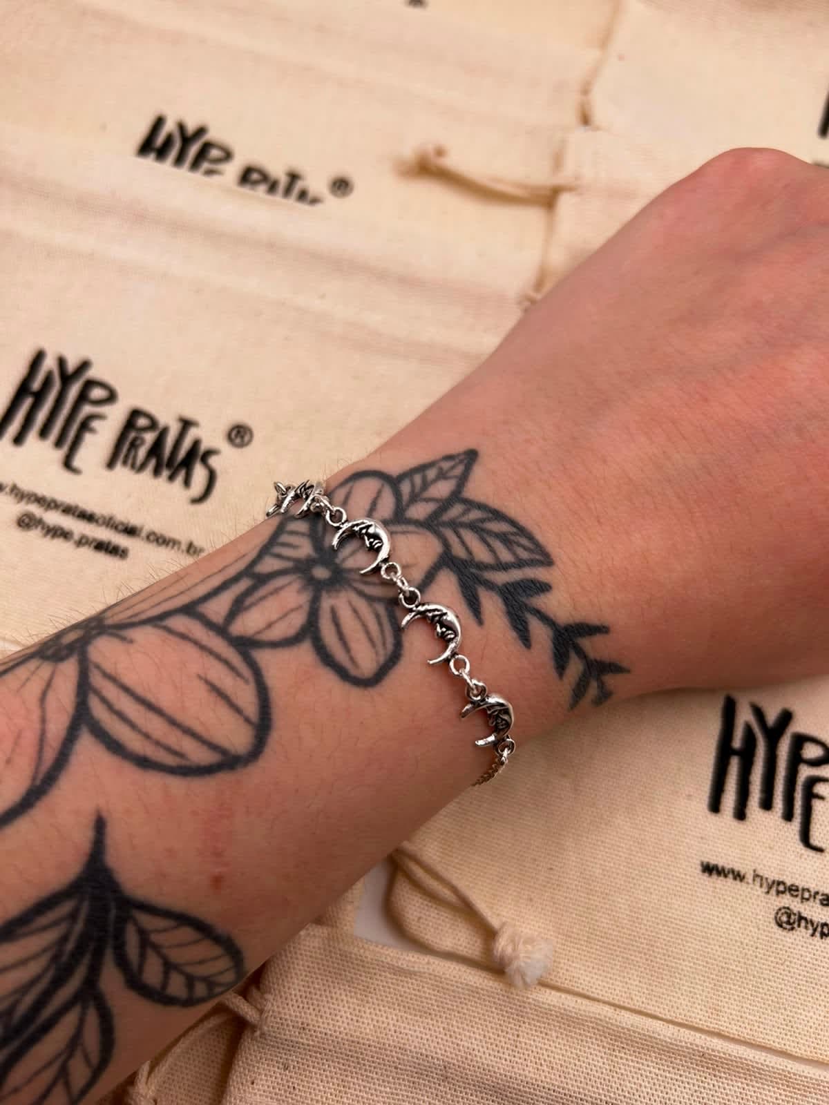 Pulseira Meia Lua 18cm +3cm de extensor
