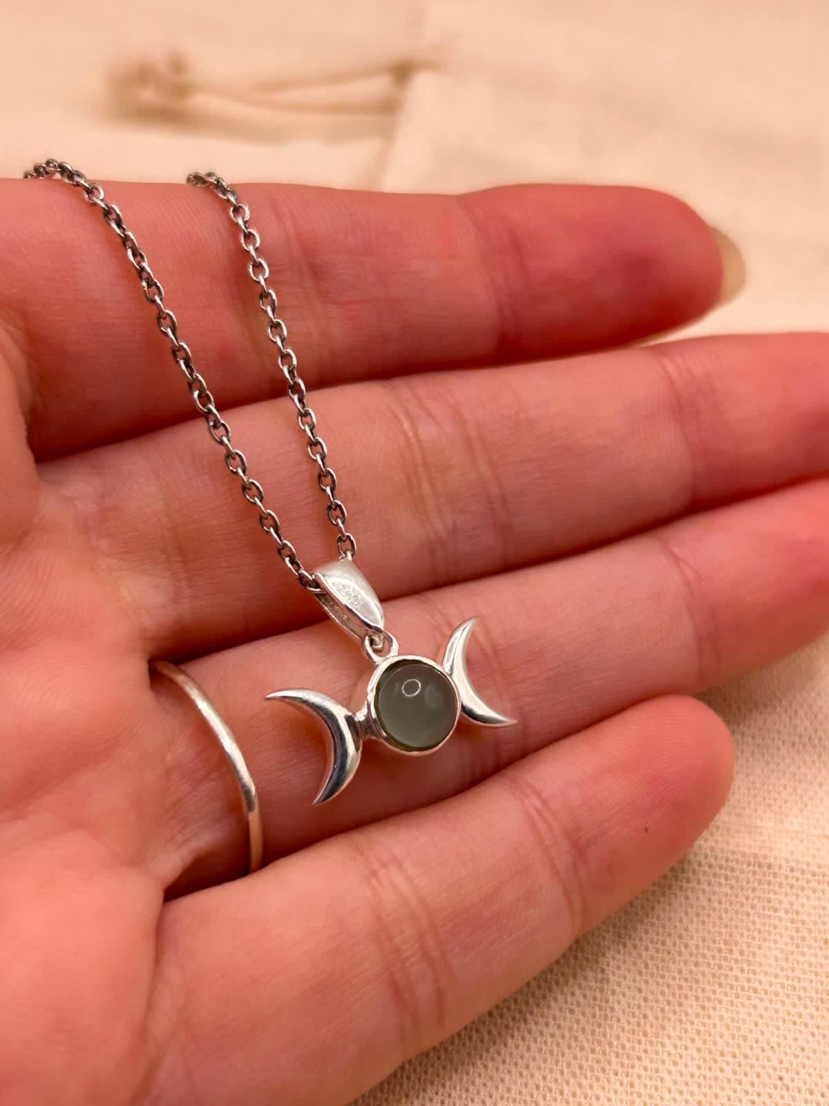Pingente Duas Luas e Pedra da Lua 1cm