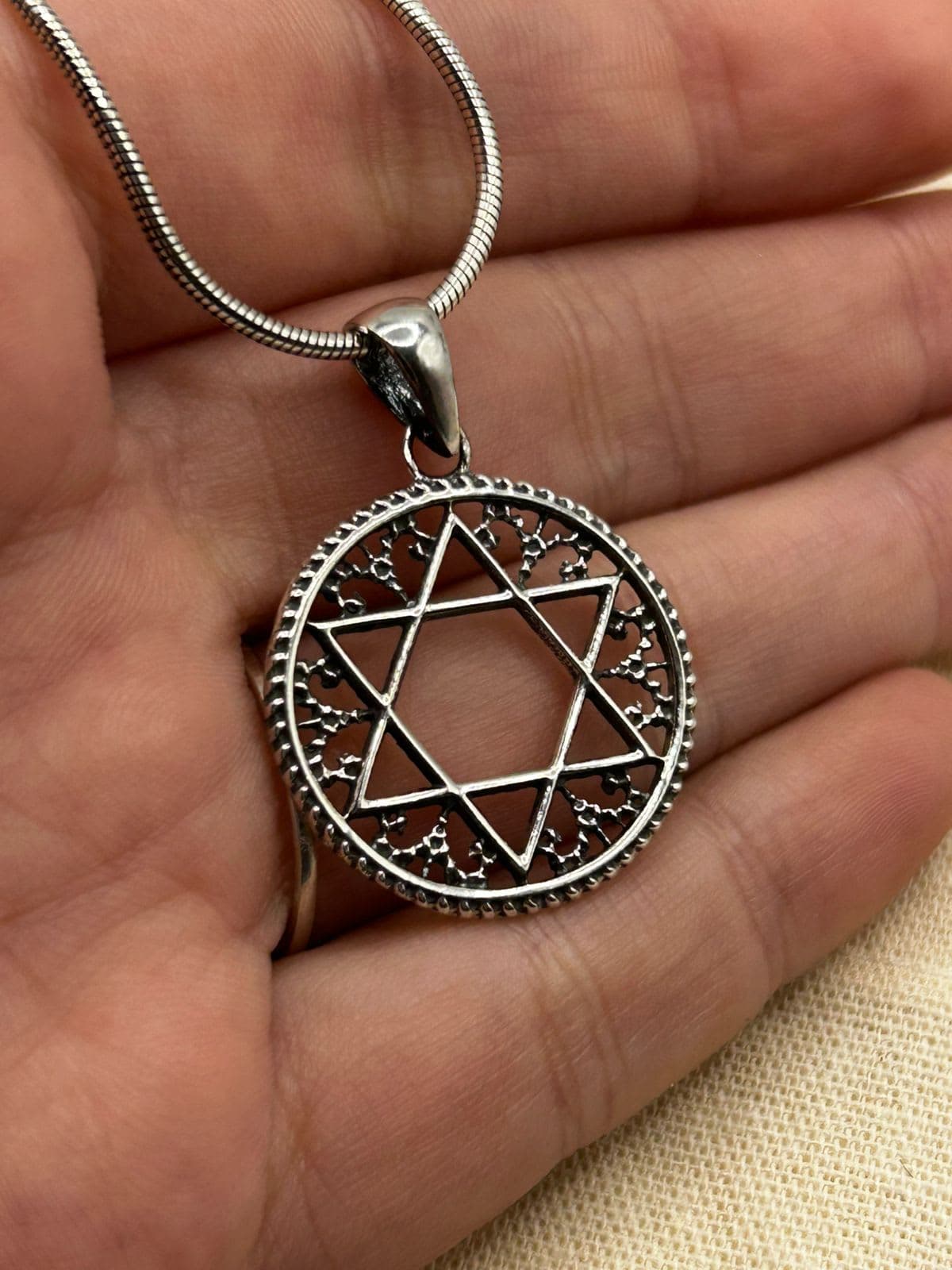 Pingente Estrela de Davi Grande Boho 2,5cm