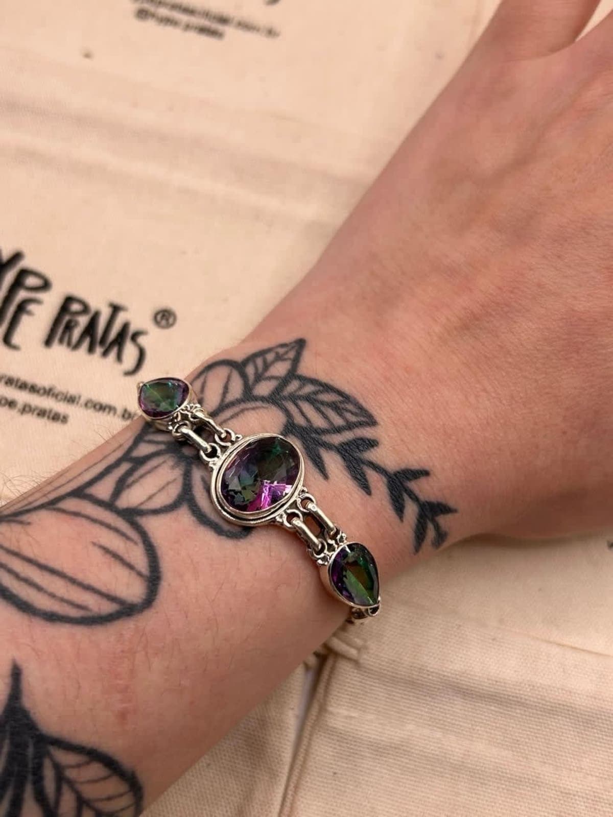 Pulseira Topázio Místico 19cm