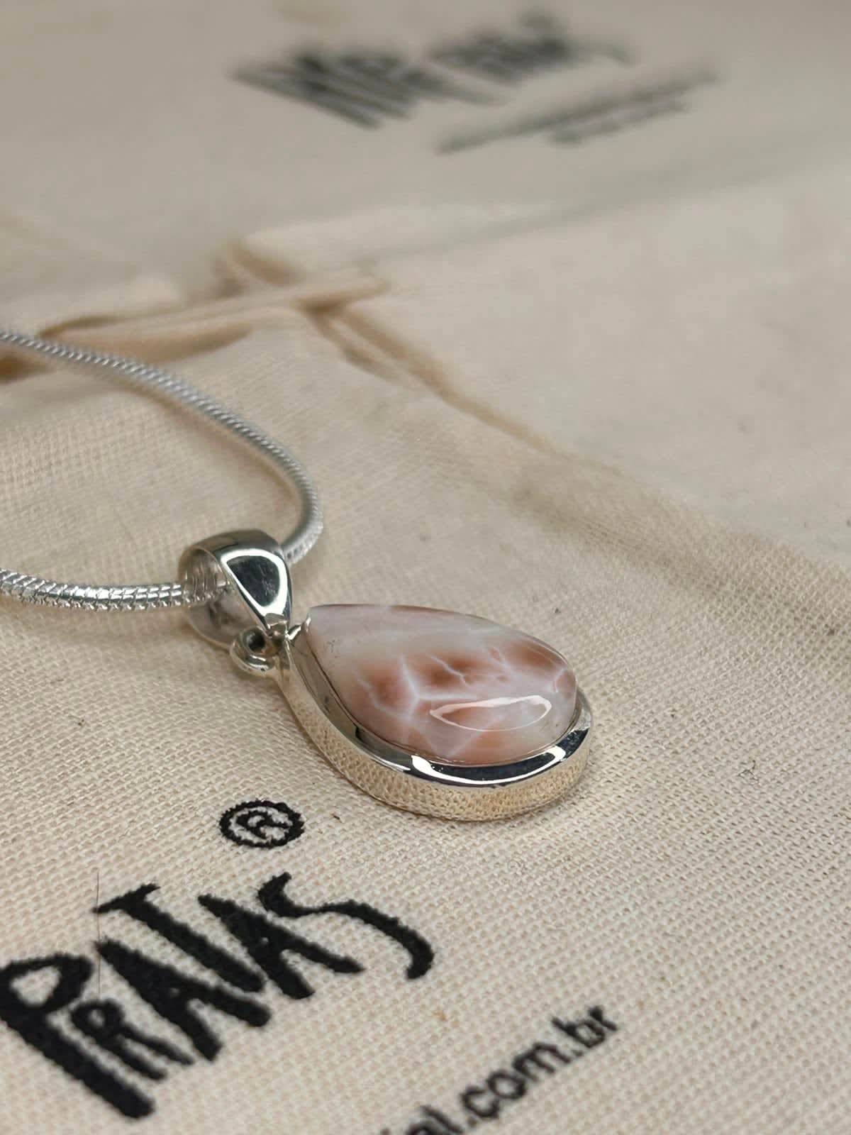 Pingente Gota Larimar Rosa 2,5cm
