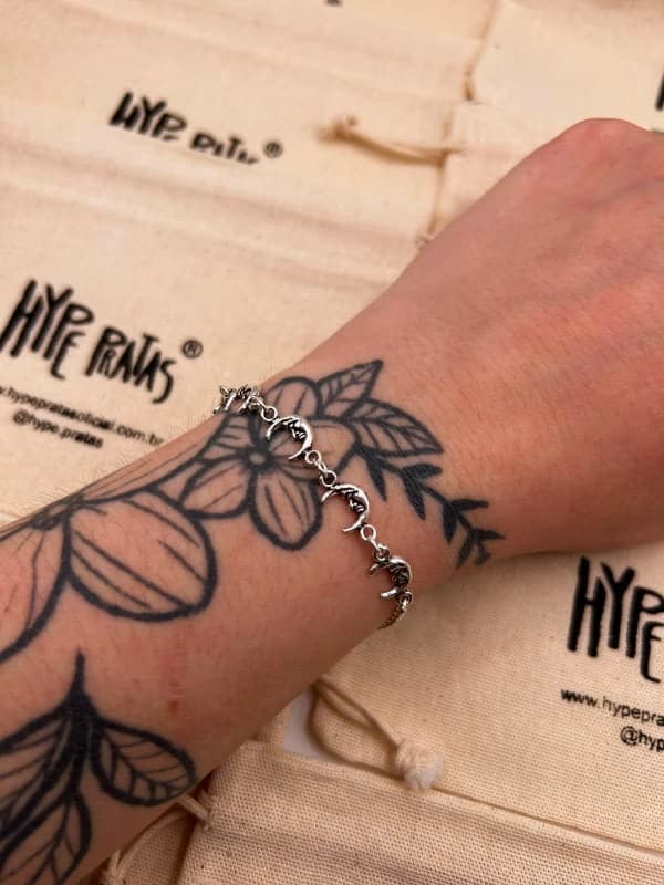Pulseira Meia Lua 18cm +3cm de extensor
