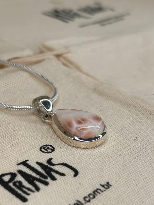 Pingente Gota Larimar Rosa 2,5cm