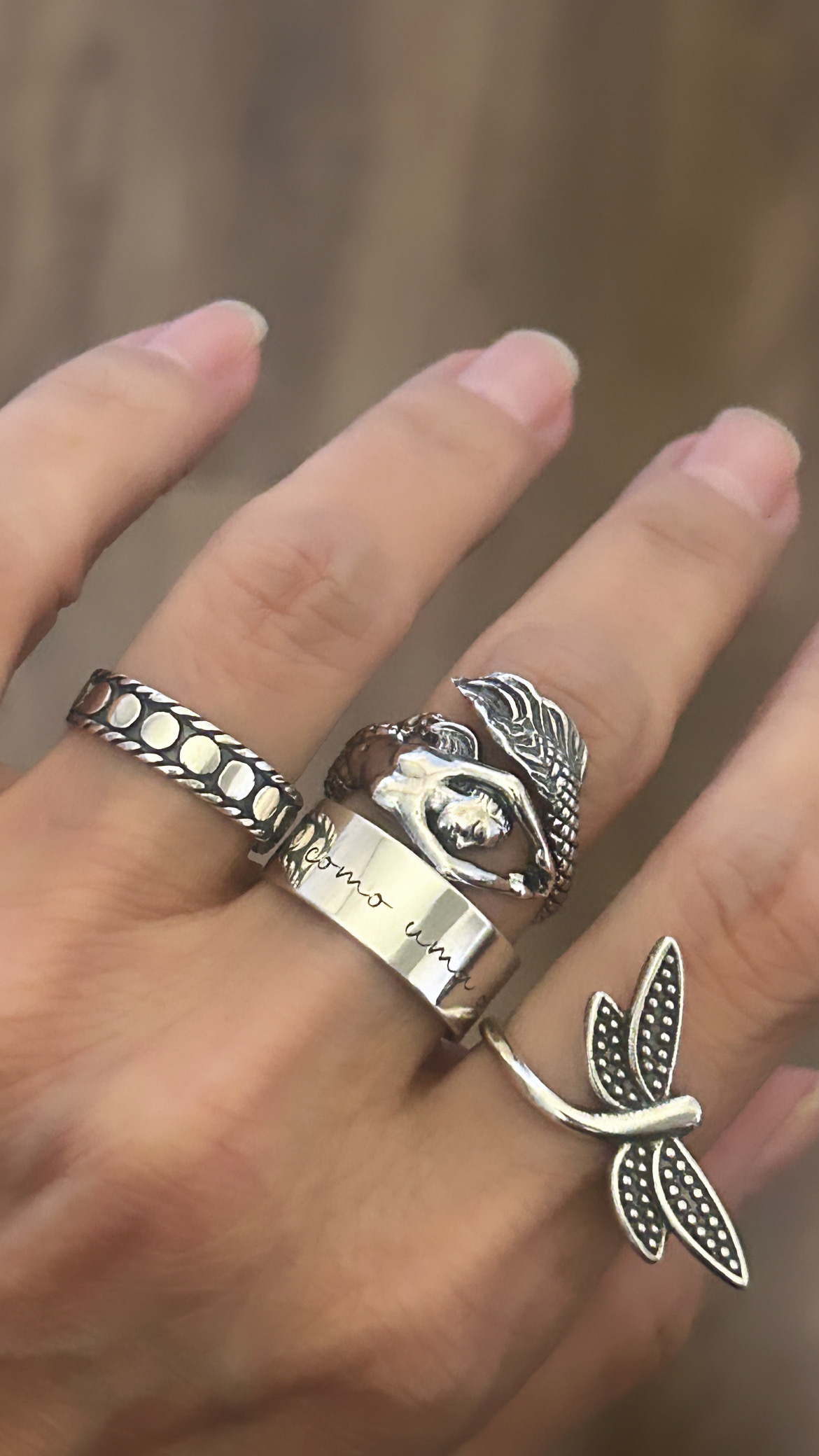 Anel bolas boho prata bali 925 (Tam 17)  