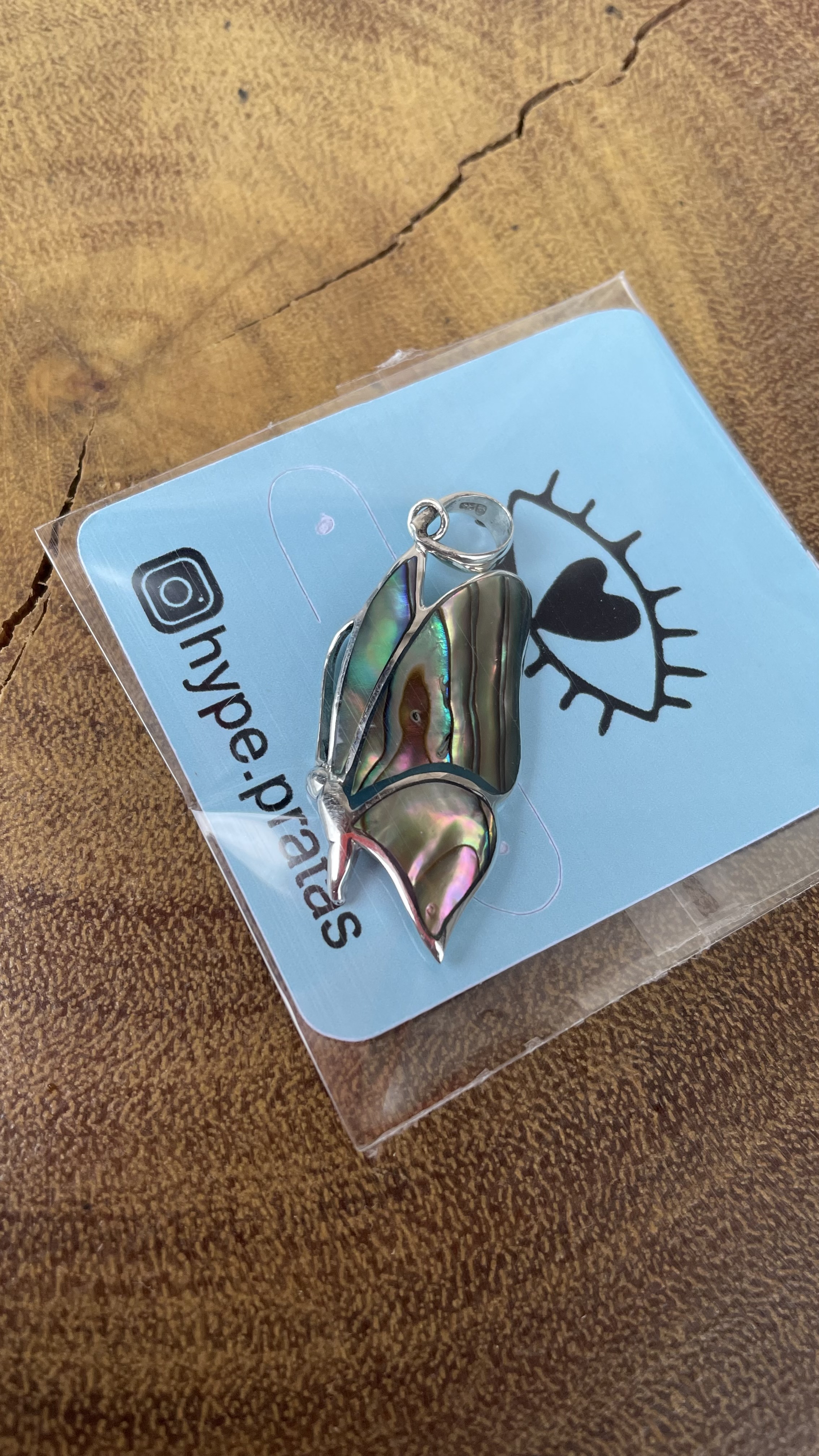 Pingente borboleta lado abalone Prata 925(M)