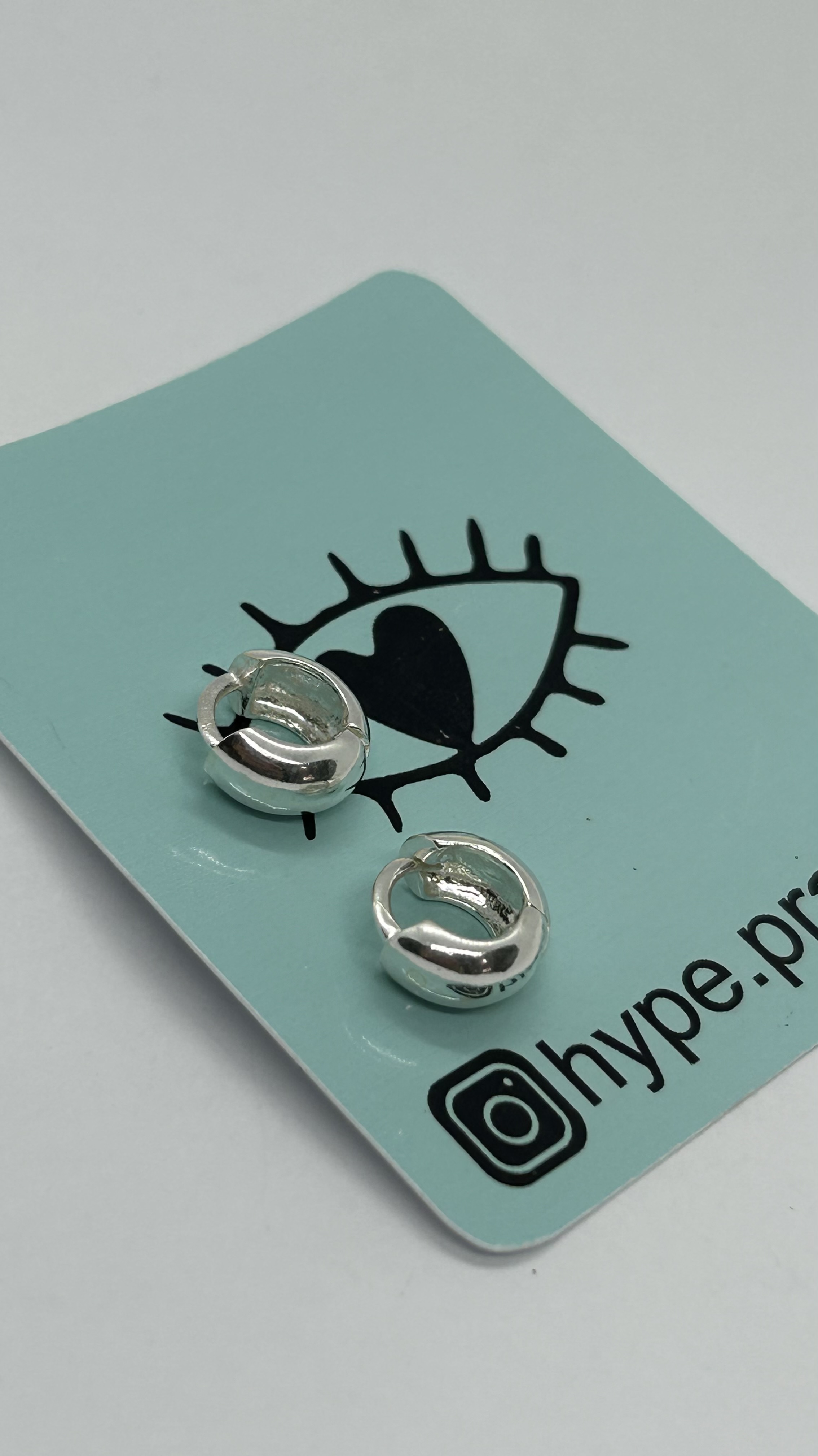 Argola lisa click grossa prata 925 (P - 0,7 mm/0,5 mm) 