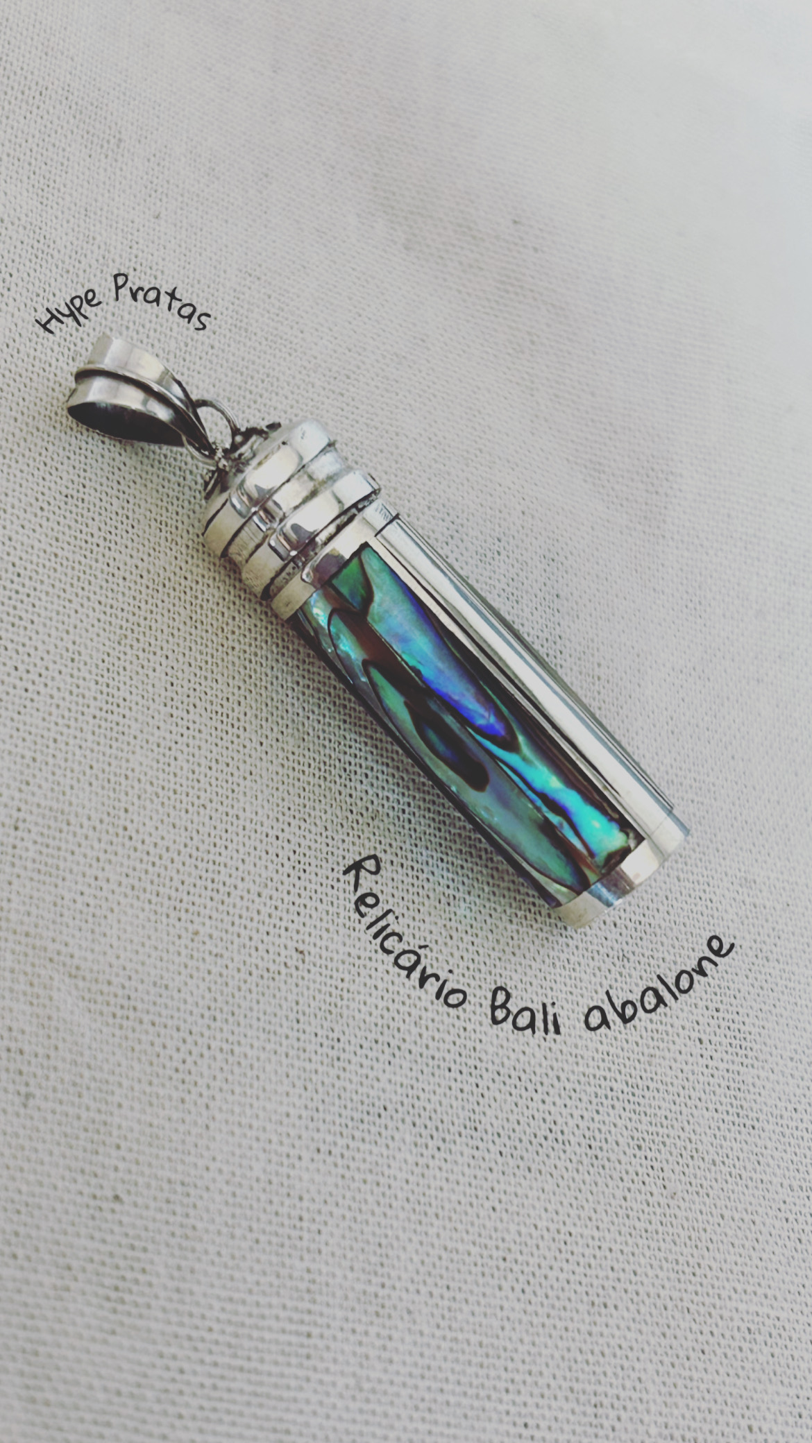 Pingente perfumeiro abalone bali prata 925