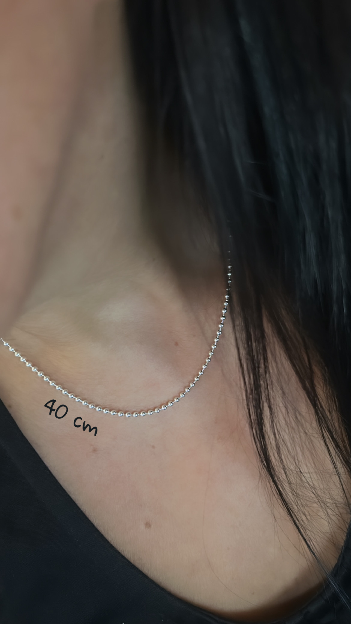 Corrente inteira de bolinhas prata 925 (40 cm/1,5 mm) 