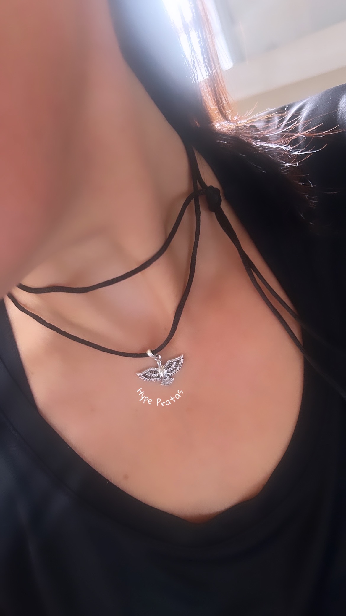 Pingente Divino espírito santo com microzircônias prata envelhecida 925