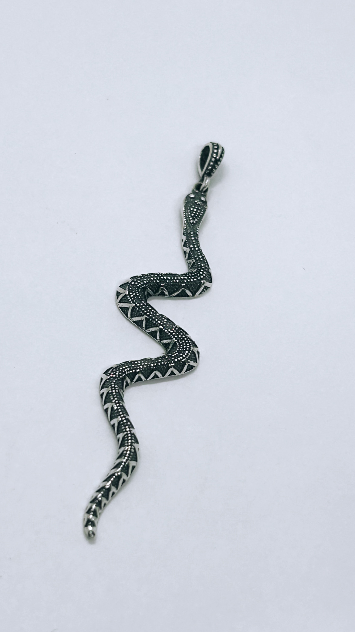 Pingente serpente boho prata envelhecida 925 
