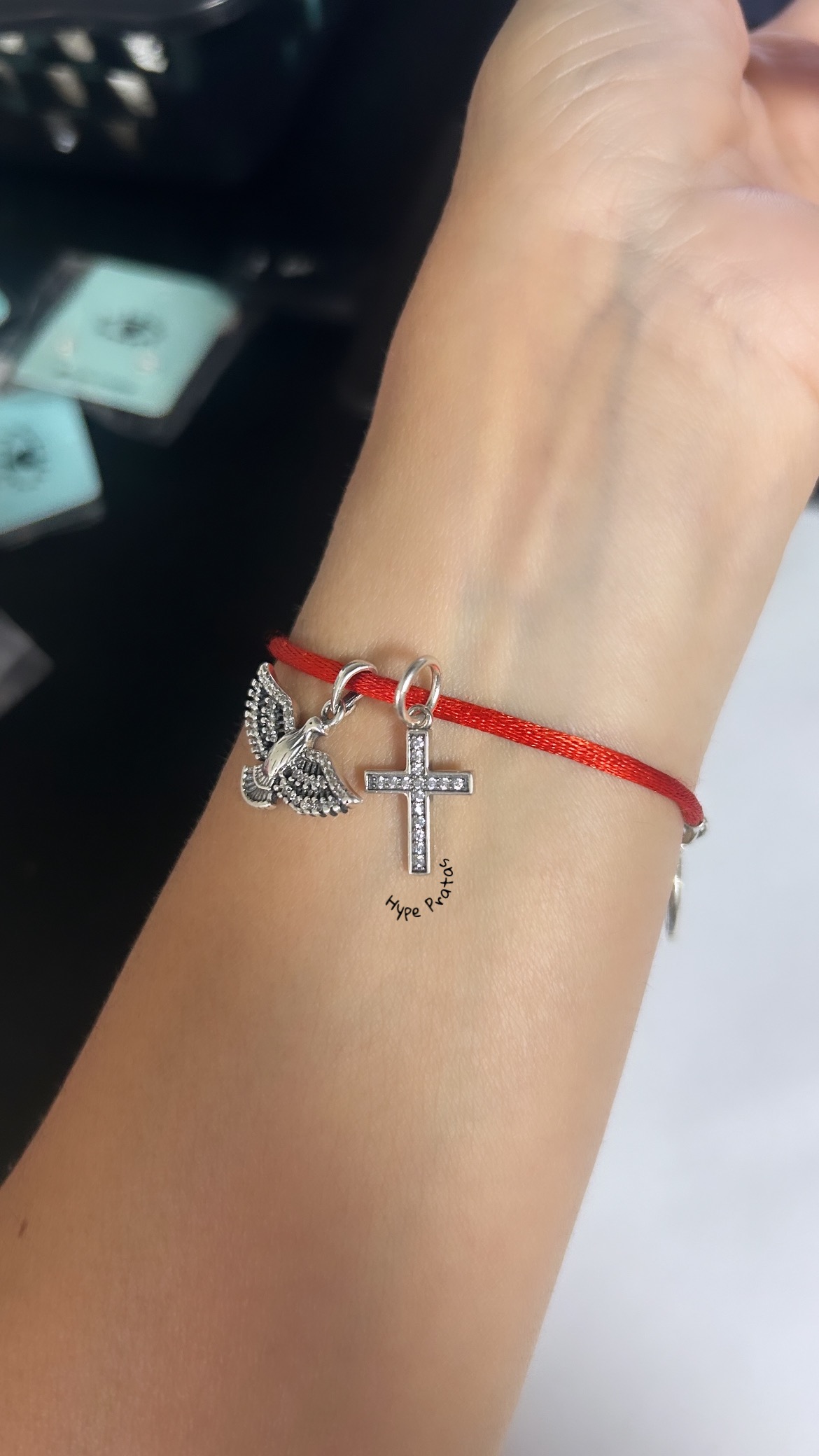Pulseira cetim vermelha com fecho prata 925(19 cm)