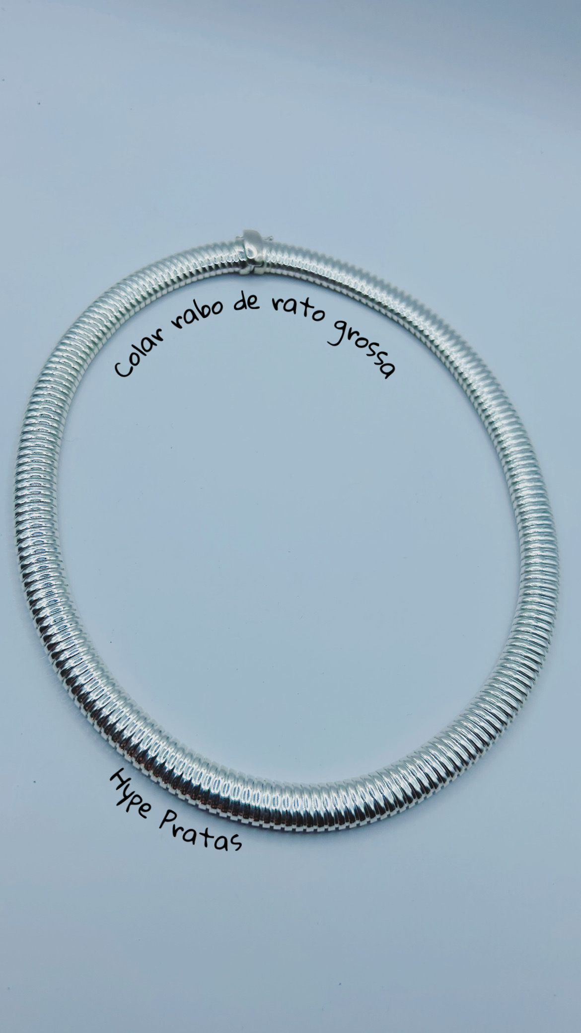 Colar rabo de rato grossa prata 925(45  cm/1,0 cm) 
