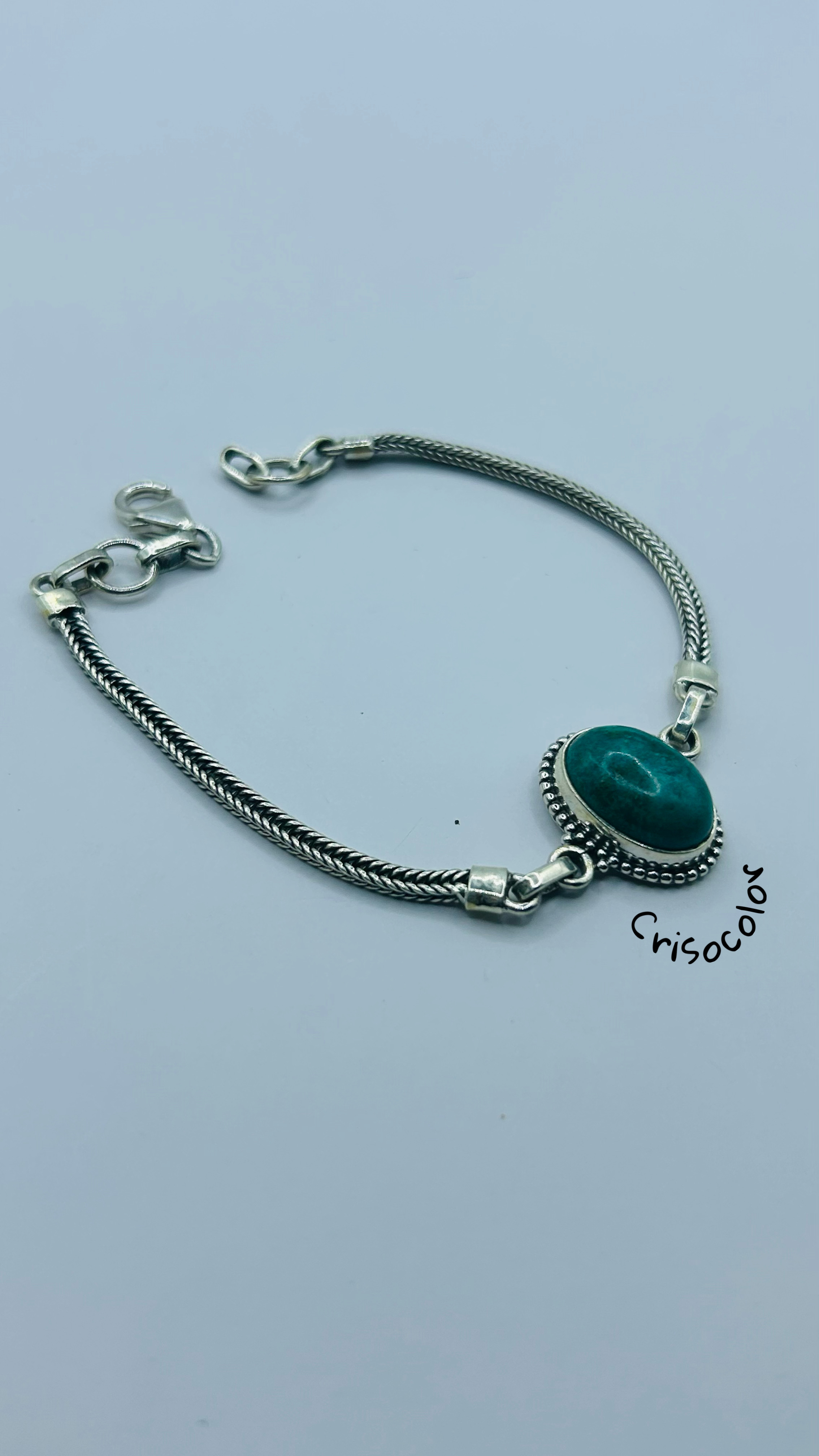Pulseira balinês crisocolor prata 925 (18,5 cm) 