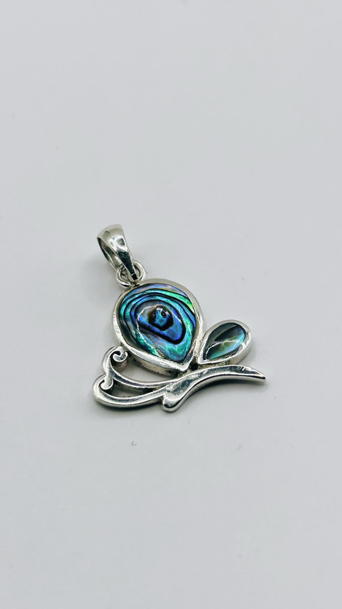 Pingente borboleta lado abalone  Prata 925(M) 