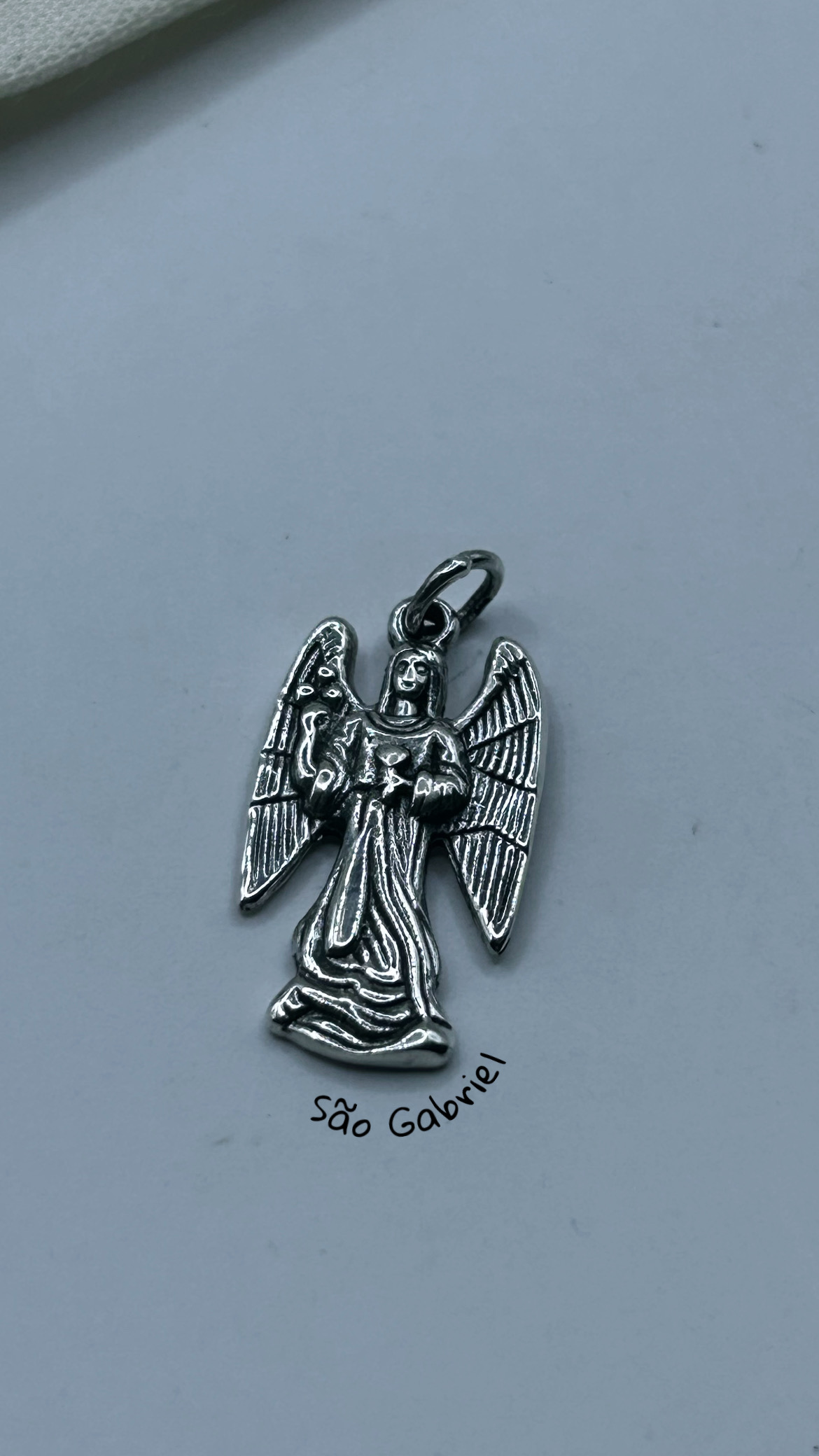 Pingente São Gabriel Arcanjo  prata balinês envelhecida 925 