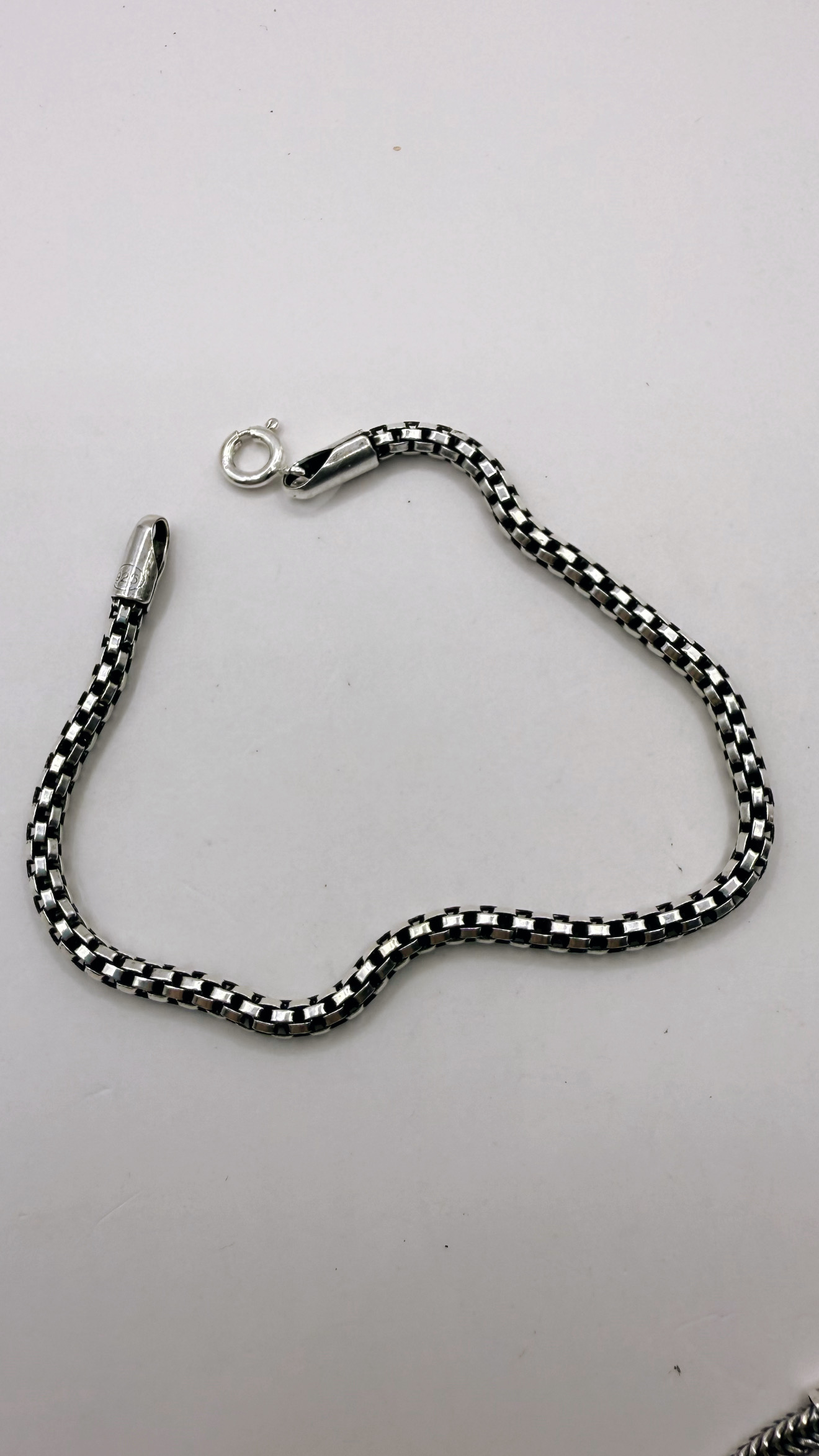 Pulseira pipoca quadrada roliça  prata bali 925(18,5 cm)