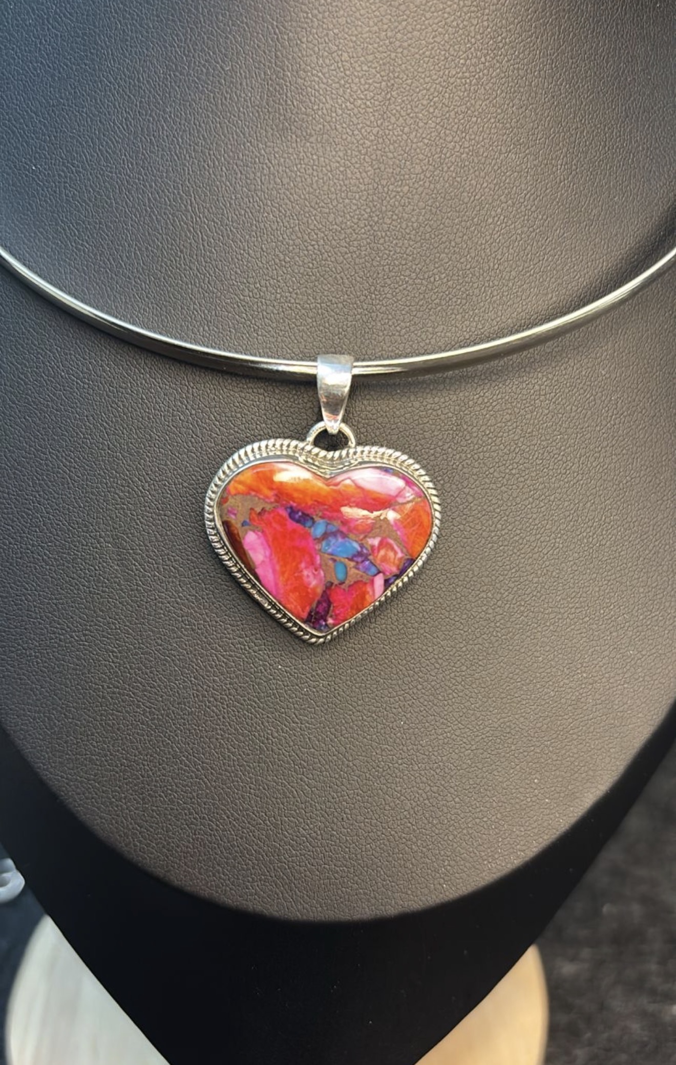 Pingente coração oyster natural prata 925   