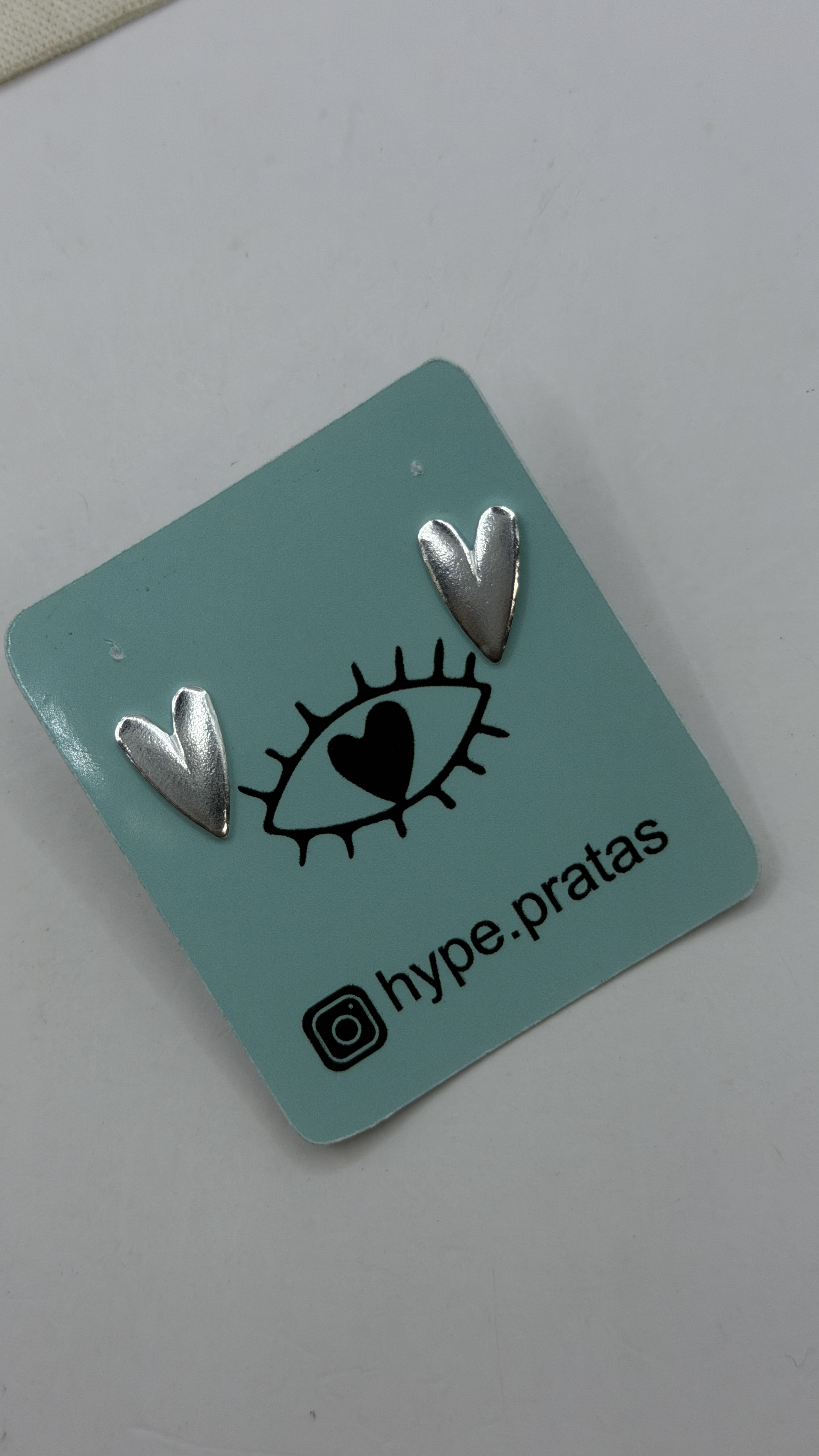 Brinco coração liso prata 925 