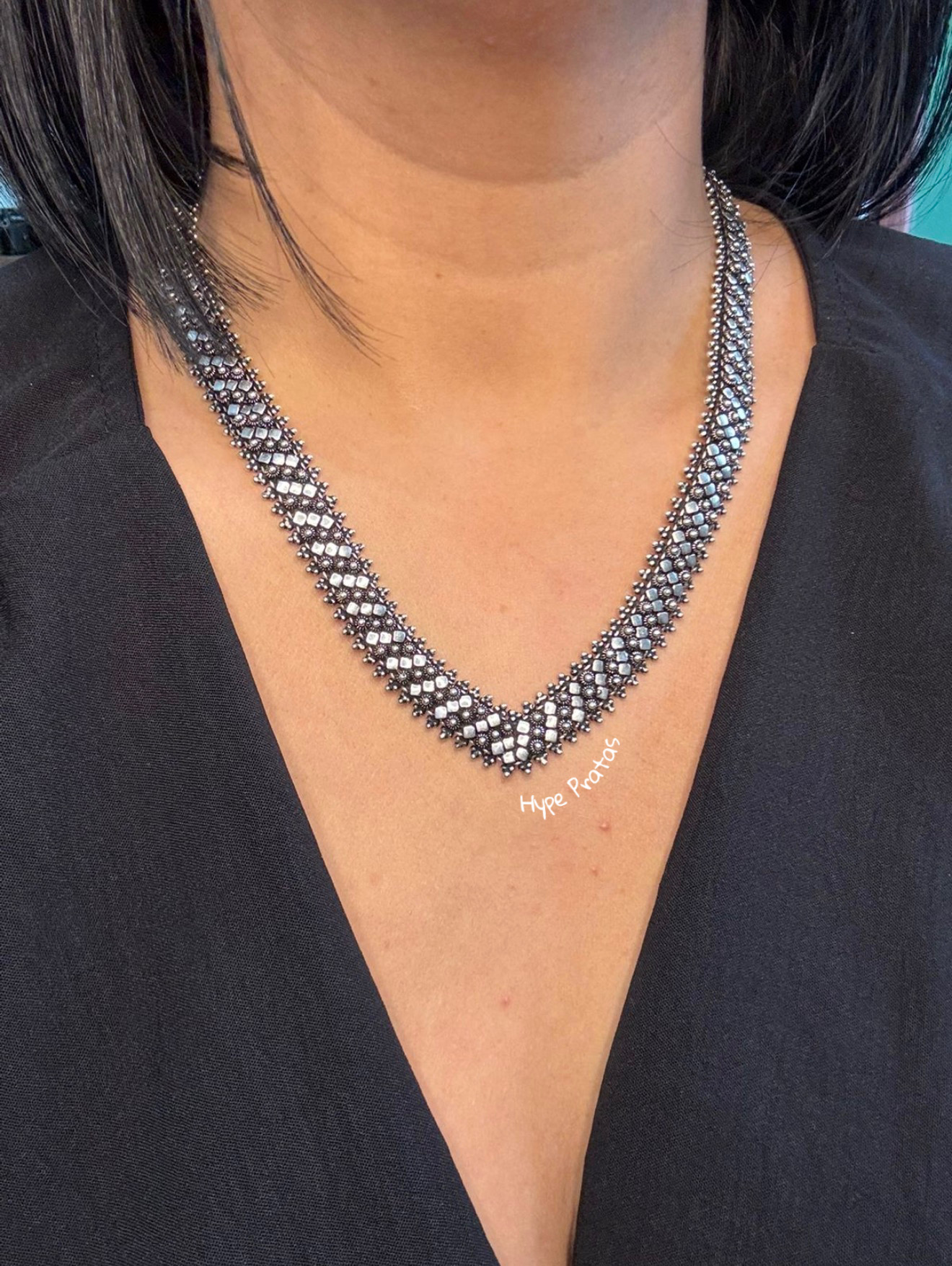 Colar pikun/quadradinhos bali prata 925 (45 + 5cm)  