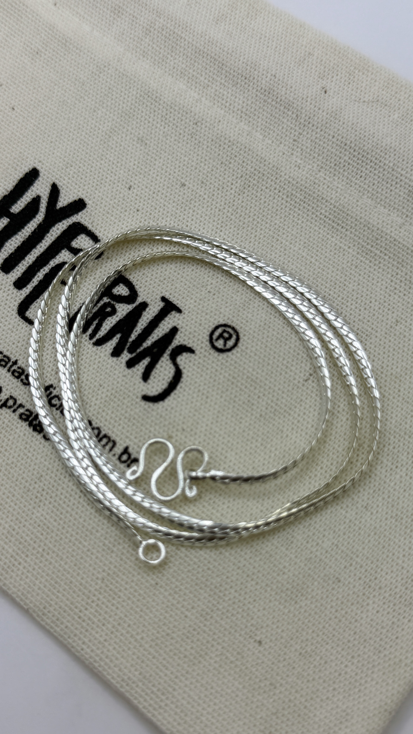 Corrente cobra prata branca 925 (46 cm/0,2 mm)