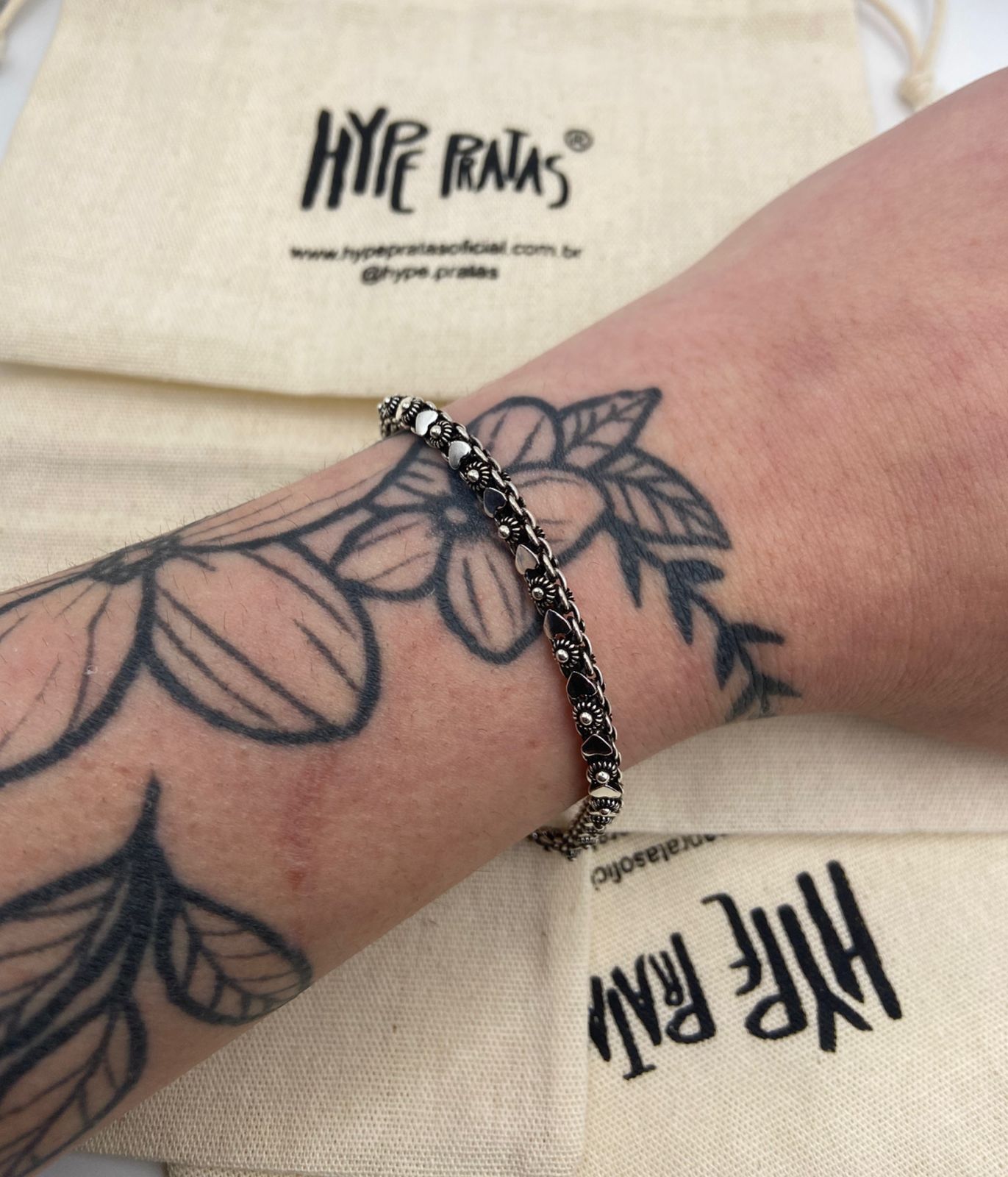 Pulseira roliça pikun coração bali prata 925 (21,5cm)