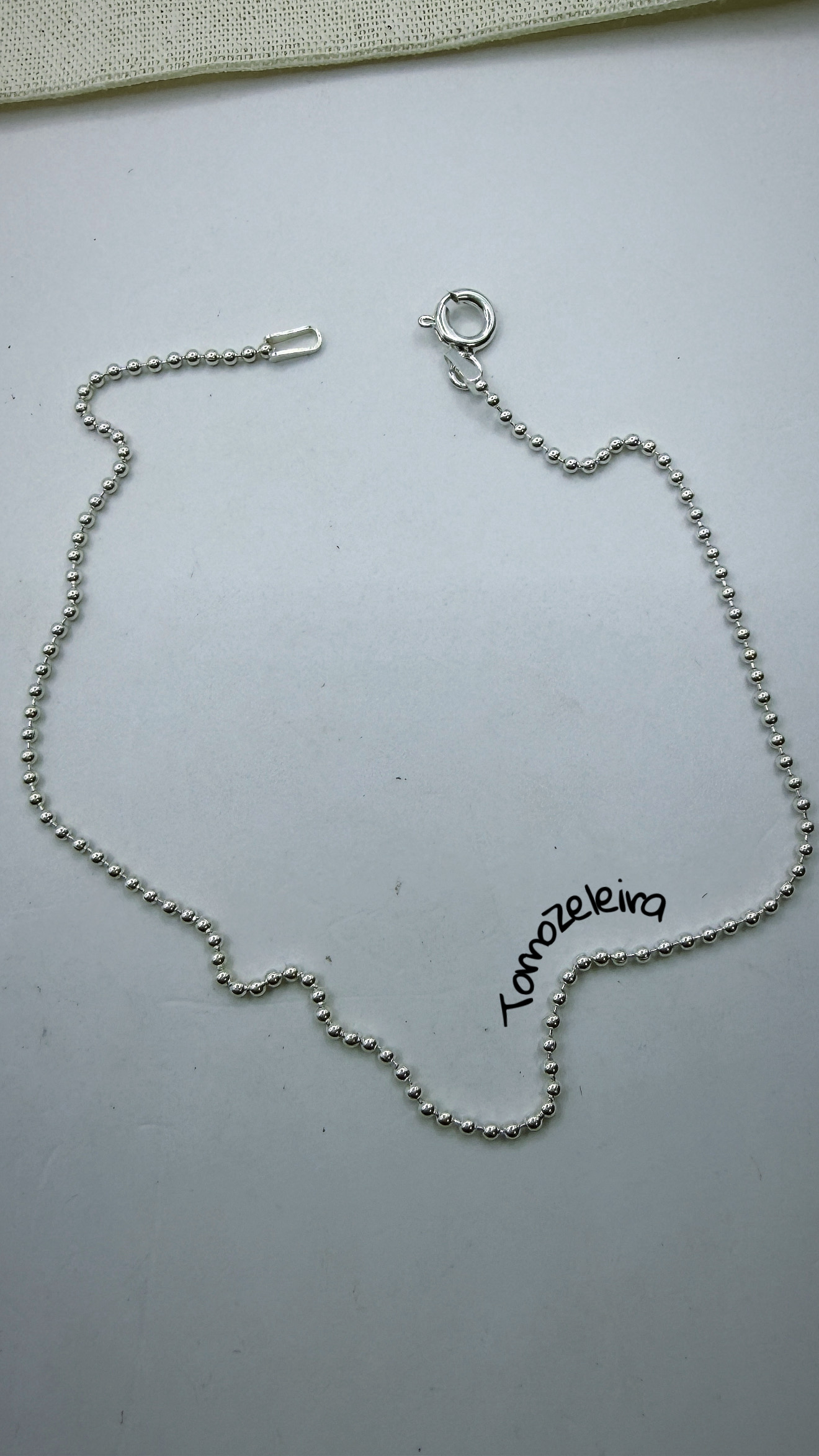 Tornozeleira mini bolinhas prata 925(24 cm)  